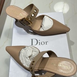 New Christian Dior Nude Heeled Slides
